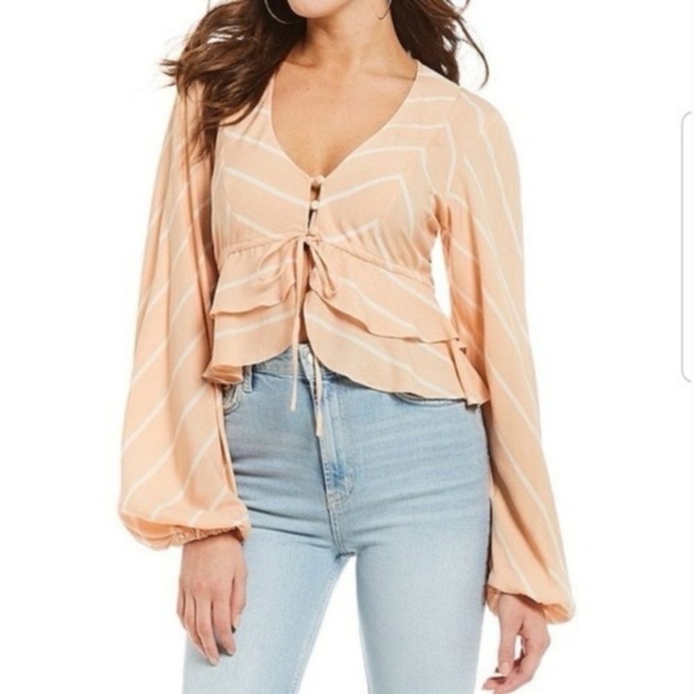 Free People Samifran Ruffled Top Xs Size